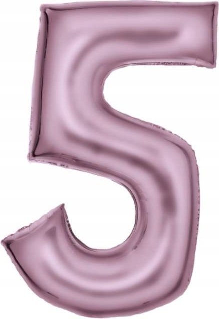 AMSCAN Balon foliowy cyfra 5 satynowy pastelowy róż 86cm spakowany 9917327