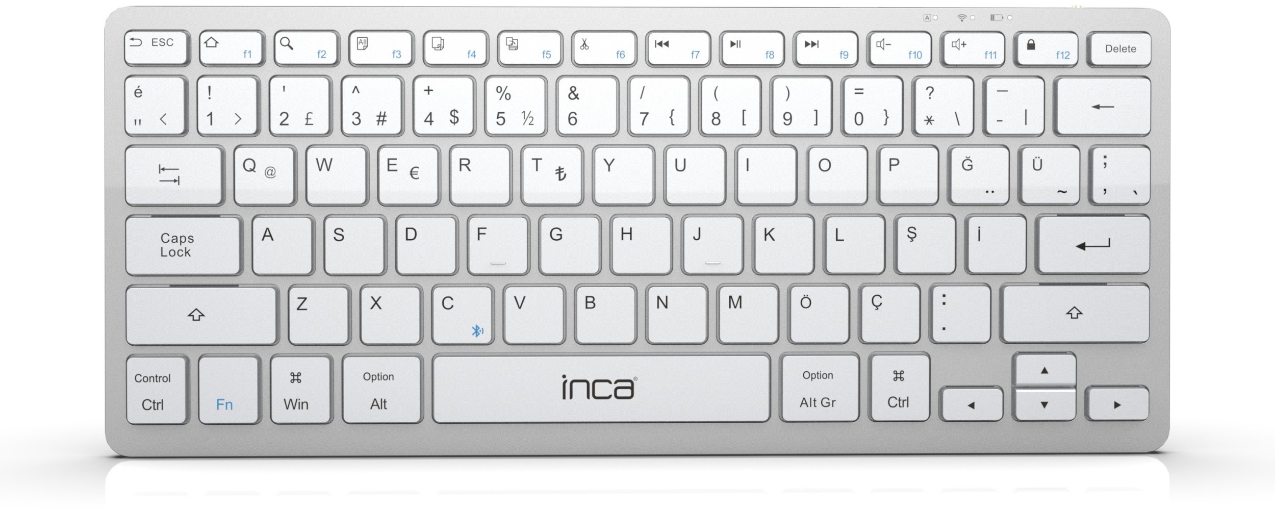 Klawiatura Inca INCA Klawiatura IBK-565BT, Bluetooth, 5.0 Smart, srebrny