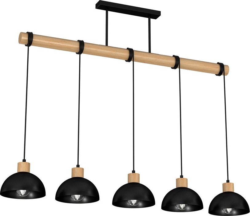 Lampa wisząca Milagro Nowoczesna lampa sufitowa LED Ready czarna Milagro drewniana MLP7227