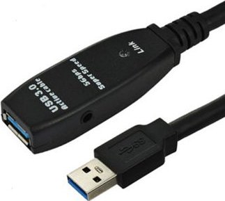 Kabel USB MicroConnect USB-A - USB-A 10 m Czarny (USB3.0AAF10A)