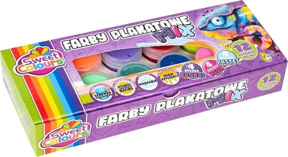 Farby plakatowe 12 kolorów