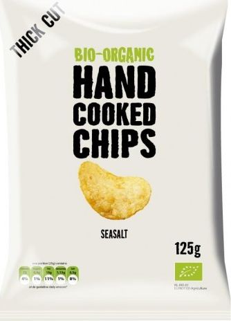 TRAFO CHIPSY ZIEMNIACZANE CIENKO KROJONE Z SOLĄ MORSKĄ BIO 125 g - TRAFO