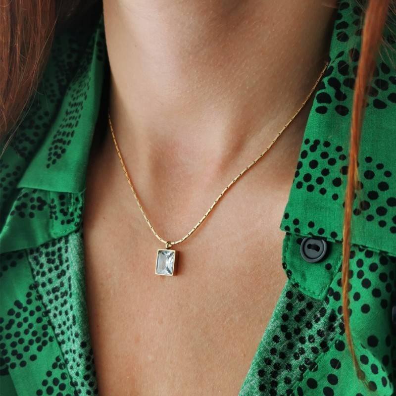 Upominkarnia Naszyjnik stal szlachetna pozłacana 14k złotem NST1545