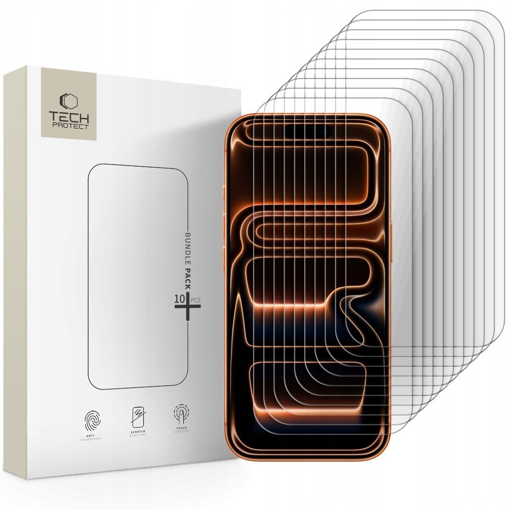 Spigen Szkło hartowane TECH-PROTECT BUNDLE 10-PACK IPHONE 16 PRO MAX / 17 PRO MAX CLEAR