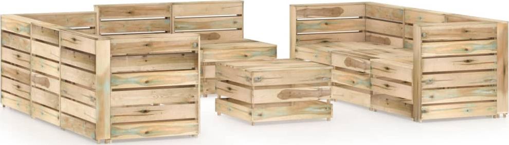 vidaXL 9-cz. zestaw wypoczynkowy do ogrodu, impregnowana sosna