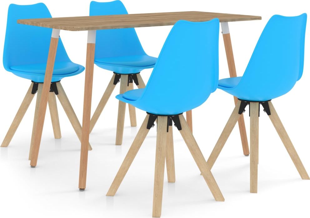 vidaXL 5-częściowy zestaw mebli jadalnianych, niebieski