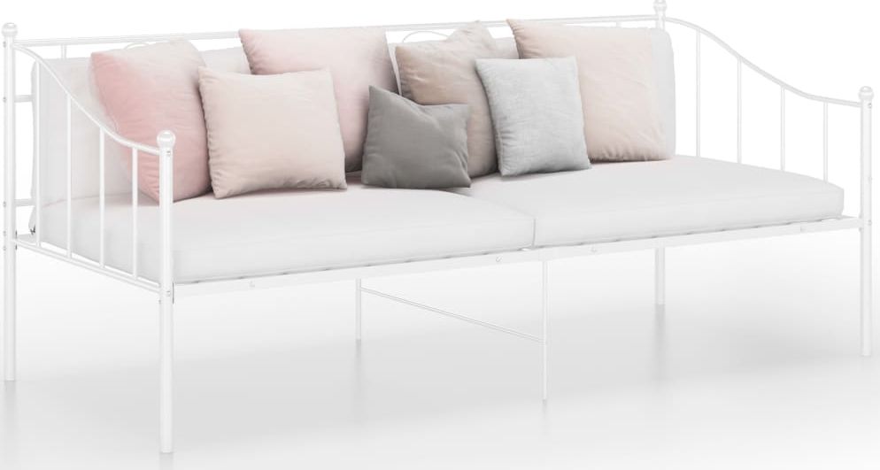 vidaXL Rama sofy, biała, metalowa, 90x200 cm