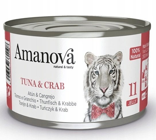 Amanova Kot Tuna & Crab w galaretce puszka 70g