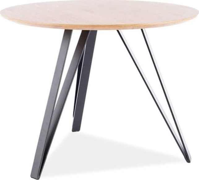 Signal Stół okrągły TETIS 100x100 dąb/czarny
