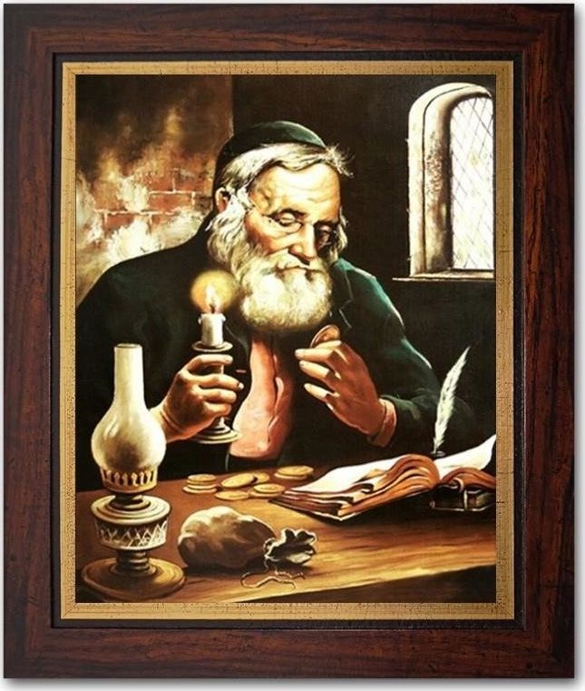 GO-BI Obraz "Żyd na szczęście" reprodukcja 27x31cm