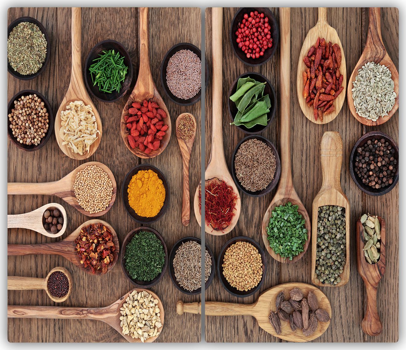 Deska do krojenia Tulup szklana Przyprawy i zioła 2 52x30cm 2szt.