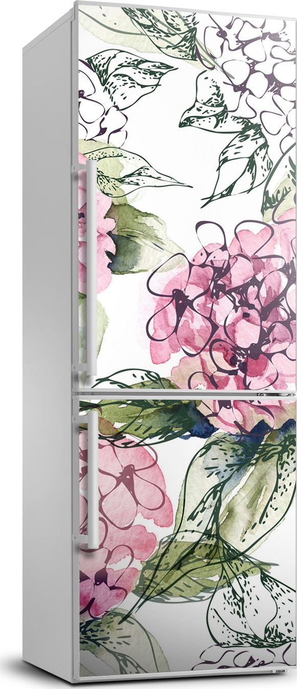 Tulup Naklejka samoprzylepna na lodówkę 60x180 cm Hortensja