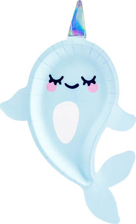 Party Deco Talerzyki urodzinowe Podwona Kraina - Narwal - 29 cm - 6 szt. uniwersalny (40450-uniw) - 40450-uniw