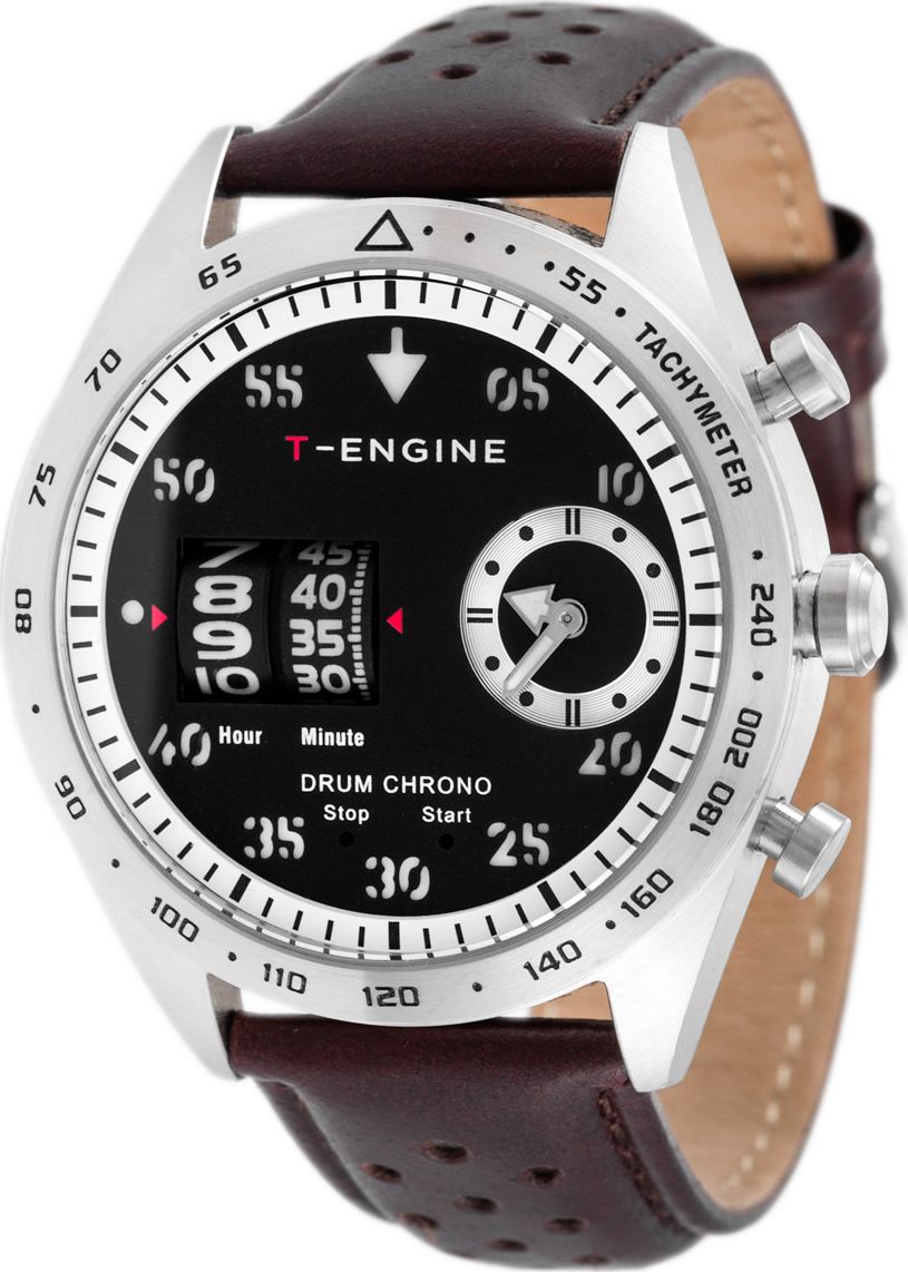 Zegarek Rubicon Zegarek męski T-ENGINE Drum Roller ELITE - SCTCP