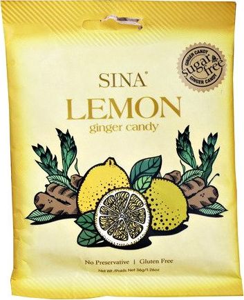 Sina Cukierki imbirowe z cytryną, bez dodatku cukru 36g - Sina