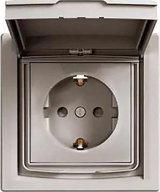 Schneider Electric ASFORA Gniazdo SCHUKO IP44 z ramką 1-krotne brąz (EPH3100369)