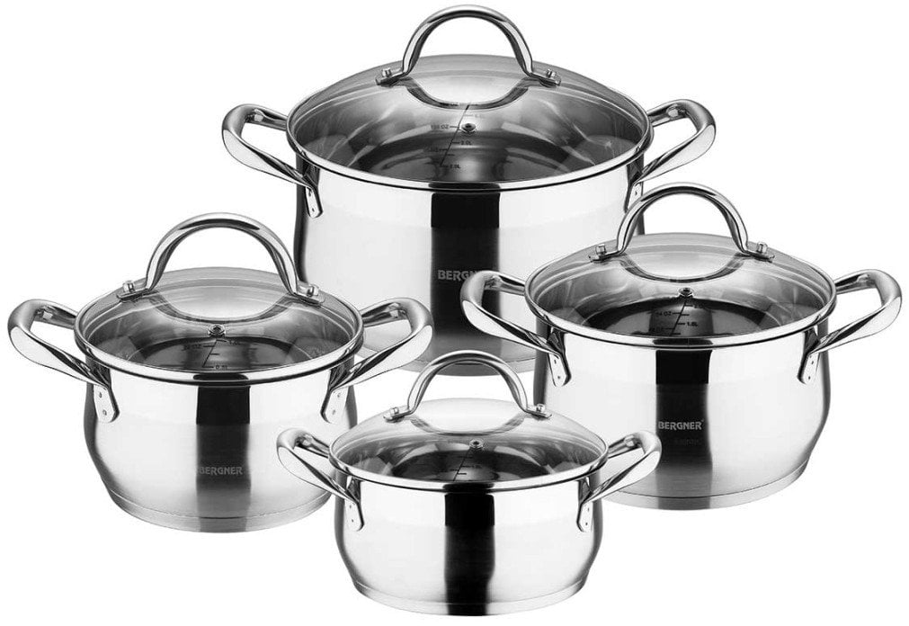 Zestaw Garnków Stalowych 8 Elem. Gourmet Line Bg-6523