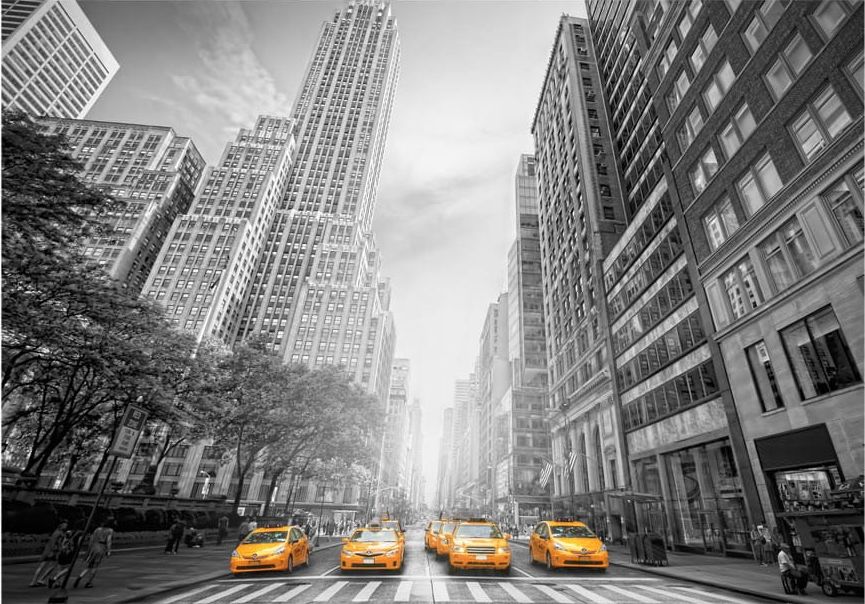 DecoNest Fototapeta - New York - yellow taxis - 250X175