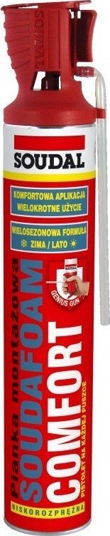 Soudal Piana montażowa soudafoam comfort 750ml z aplikatorem Genius Gun