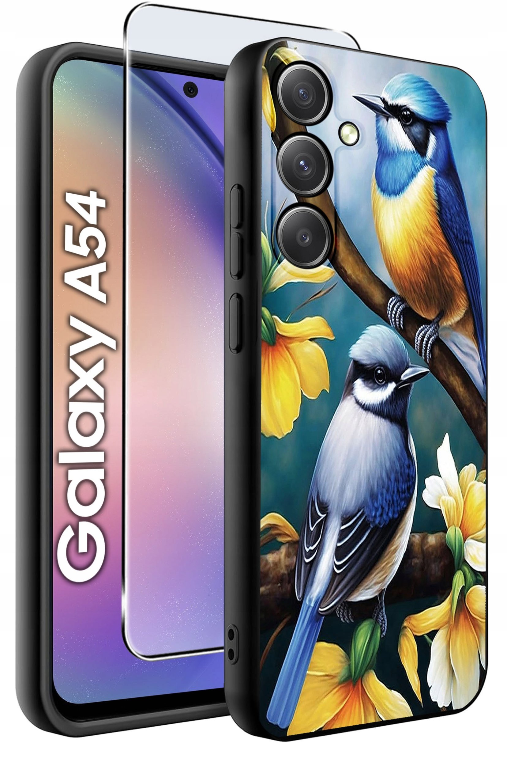 ETUI do Samsung A54 5G WZORY | SILIKONOWE MATT CASE + SZKŁO 9H