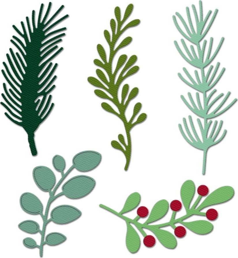 Zestaw wykrojników - Leśne gałązki 5szt