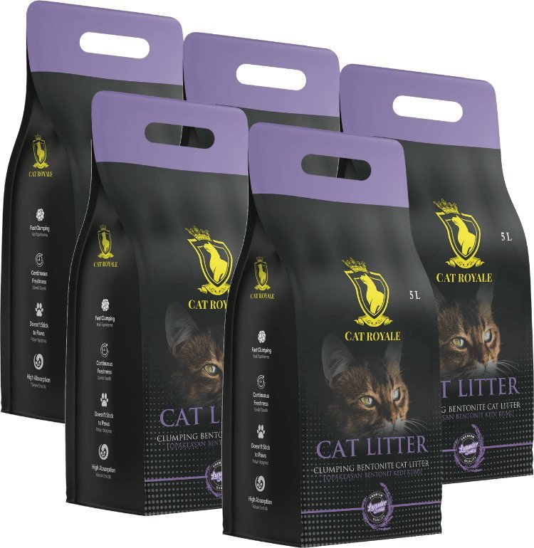 Żwirek dla kota Cat Royale Cat Royale Lawenda żwirek bentonitowy 25l (5x5l)
