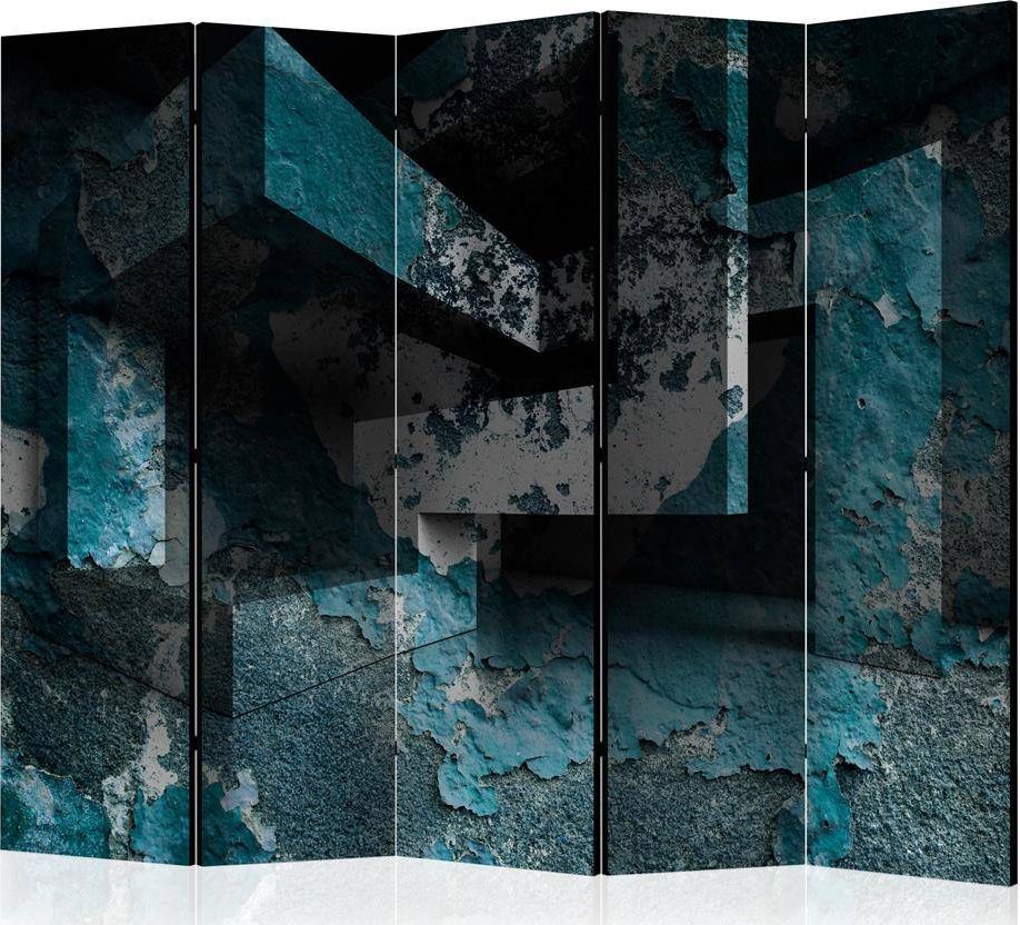 Artgeist Parawan 5-częściowy - Lazurowa geometria II [Room Dividers] uniwersalny