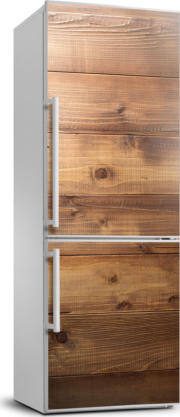 Tulup Naklejka samoprzylepna na lodówkę 70x190 cm Drewniane tło