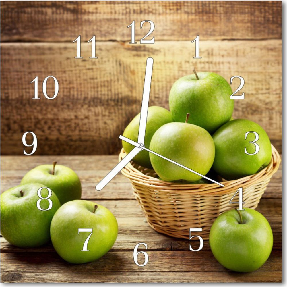 Tulup Zegar szklany kwadratowy Jabłko 30x30 cm -79586660