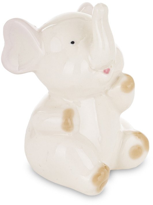 Mini Porcelanowa Figurka Słonik biała Dekoracje do Wnętrz 7cm x 5cm x 4cm