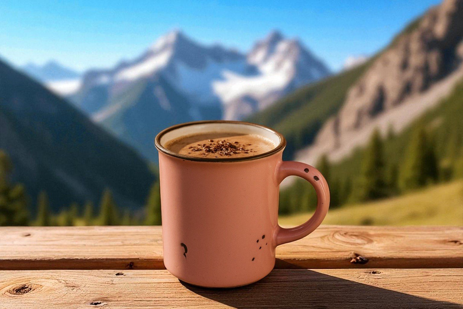 Kubek ceramiczny 320 ml Garnuszek różowo-biały