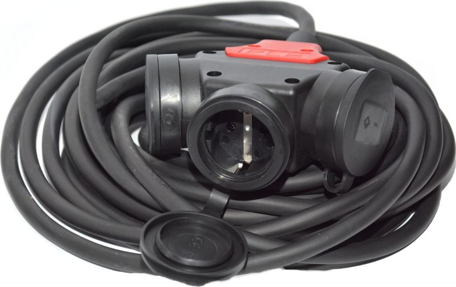 Hilark Przedłużacz gumowy H07RN-F 3x1,5 mm OnPD wtyczka i trojnik SCHUKO 5m