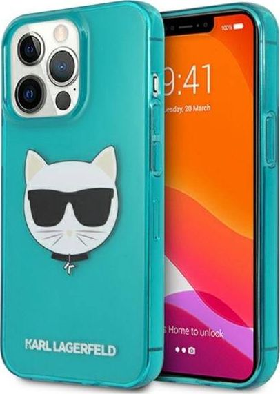 Karl Lagerfeld Etui Karl Lagerfeld KLHCP13XCHTRB Apple iPhone 13 Pro Max niebieski/blue hardcase Glitter Choupette Fluo