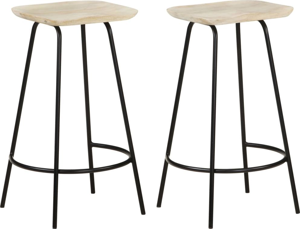 vidaXL Stołki barowe, 2 szt., lite drewno mango