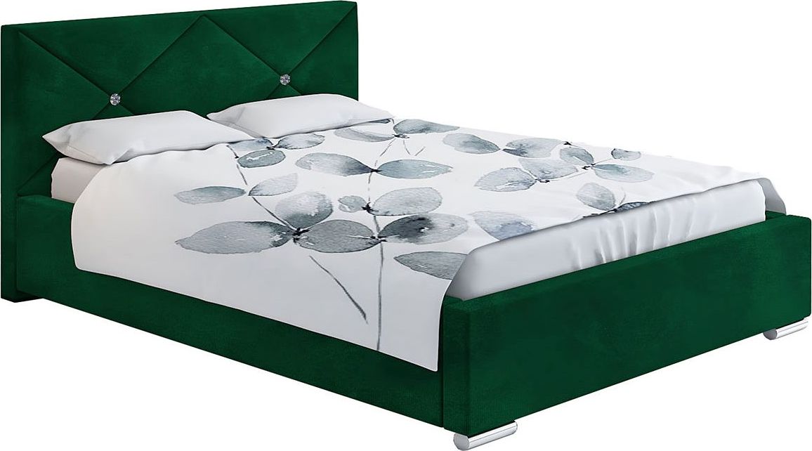 Elior Dwuosobowe łóżko z zagłówkiem 160x200 - Lenomi 2X + materac lateksowy Contrix Rubber SX