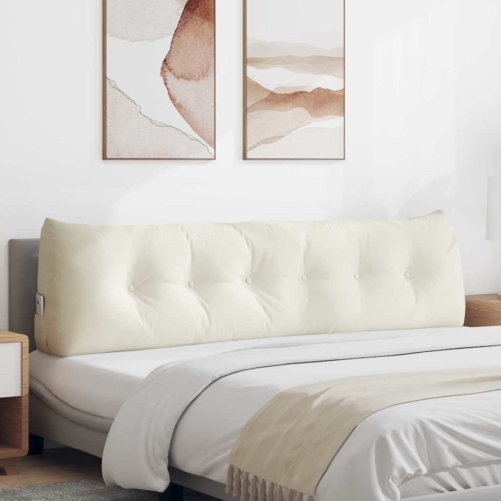 vidaXL Poduszka na plecy Kremowy 180 x 24 x 50 cm Aksamit