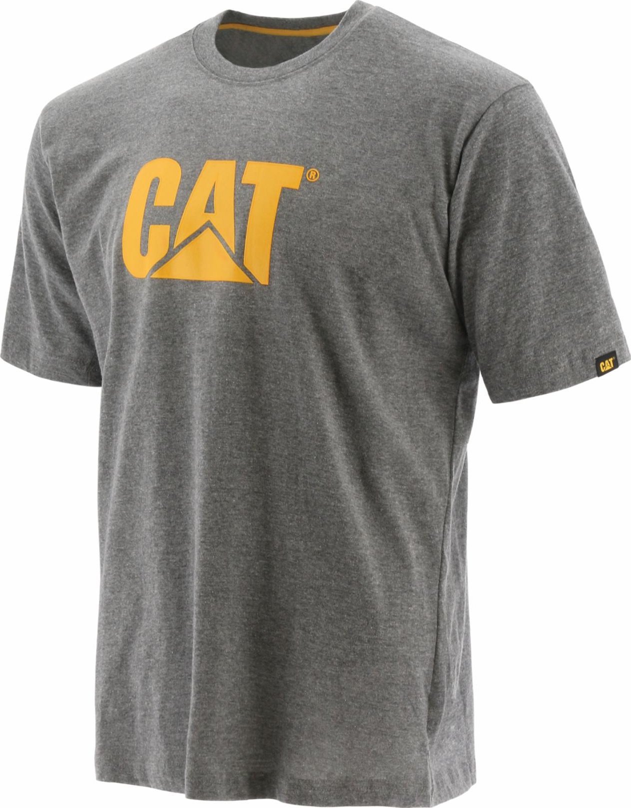 CAT CAT KOSZULKA TM LOGO 1510305 - grafika logo na piersi, ściągacz eleastan, obszycie szyi taśmy Cat Yellow, 100% bawełna. - Zielony-Chive 2XL