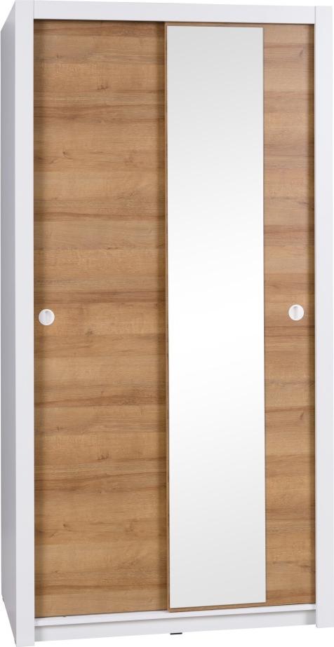 Selsey SELSEY Szafa przesuwna z lustrem Caspe biała