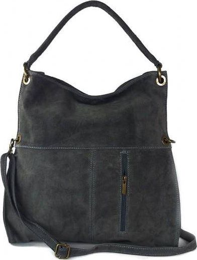 Kemer Super worek na ramię A4 ,duża listonoszka ,zamsz naturalny szara WA44G