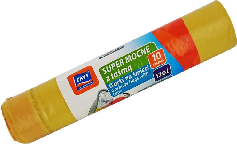 Ravi Worki na śmieci 120L 10szt. żółte