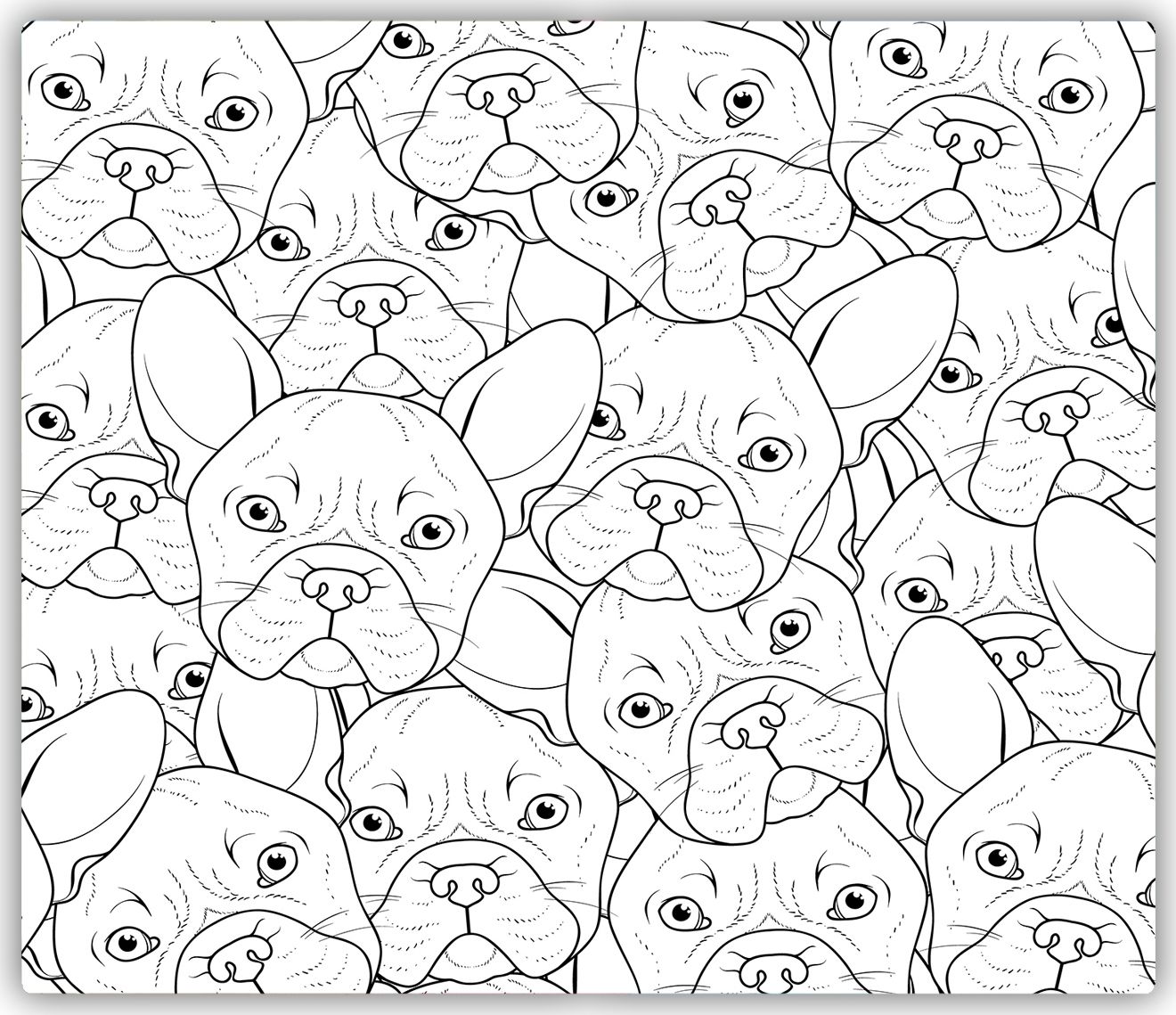 Deska do krojenia Tulup szklana Buldogi francuskie 3 60x52cm