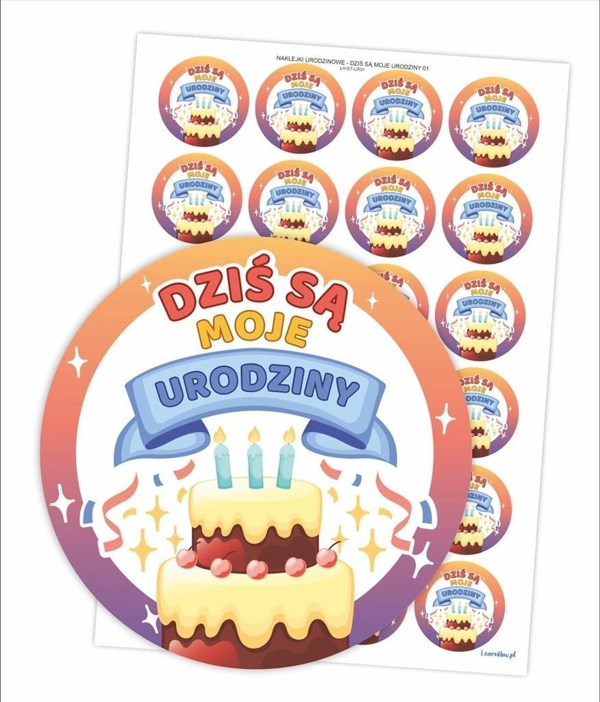 LearnHow Naklejki urodzinowe - Dziś są moje urodziny 24szt