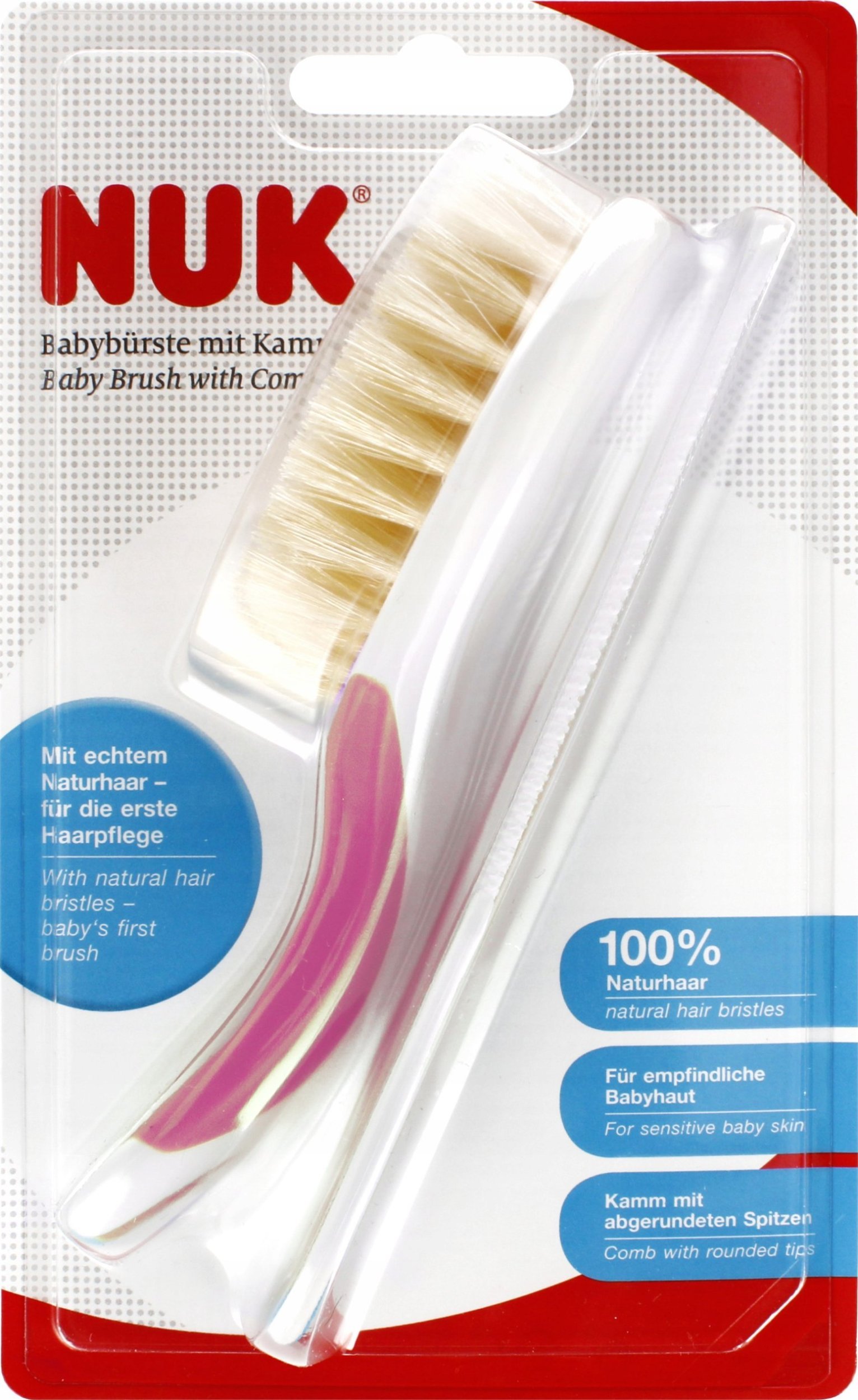 NUK Szczotka i grzebyk dla niemowląt różowy 10256236