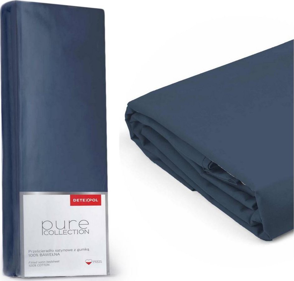 Detexpol Prześcieradło 160 x 200 Satynowe bez gumki Pure 10