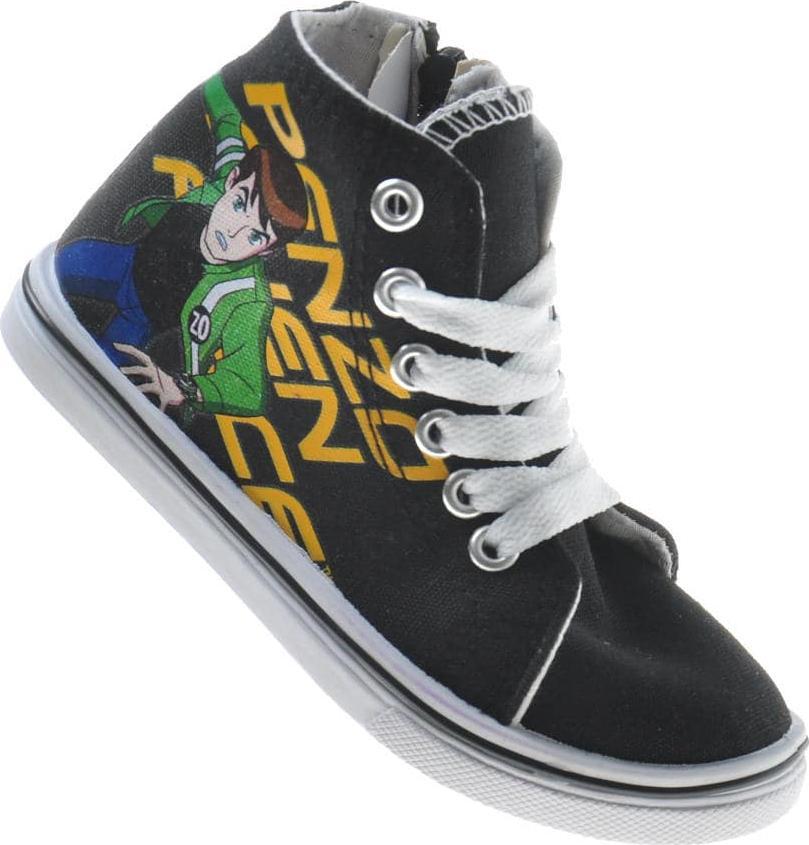 Pantofelek24 Wysokie wiosenne trampki chłopięce czarne /C6-1 7549 S097/ 25