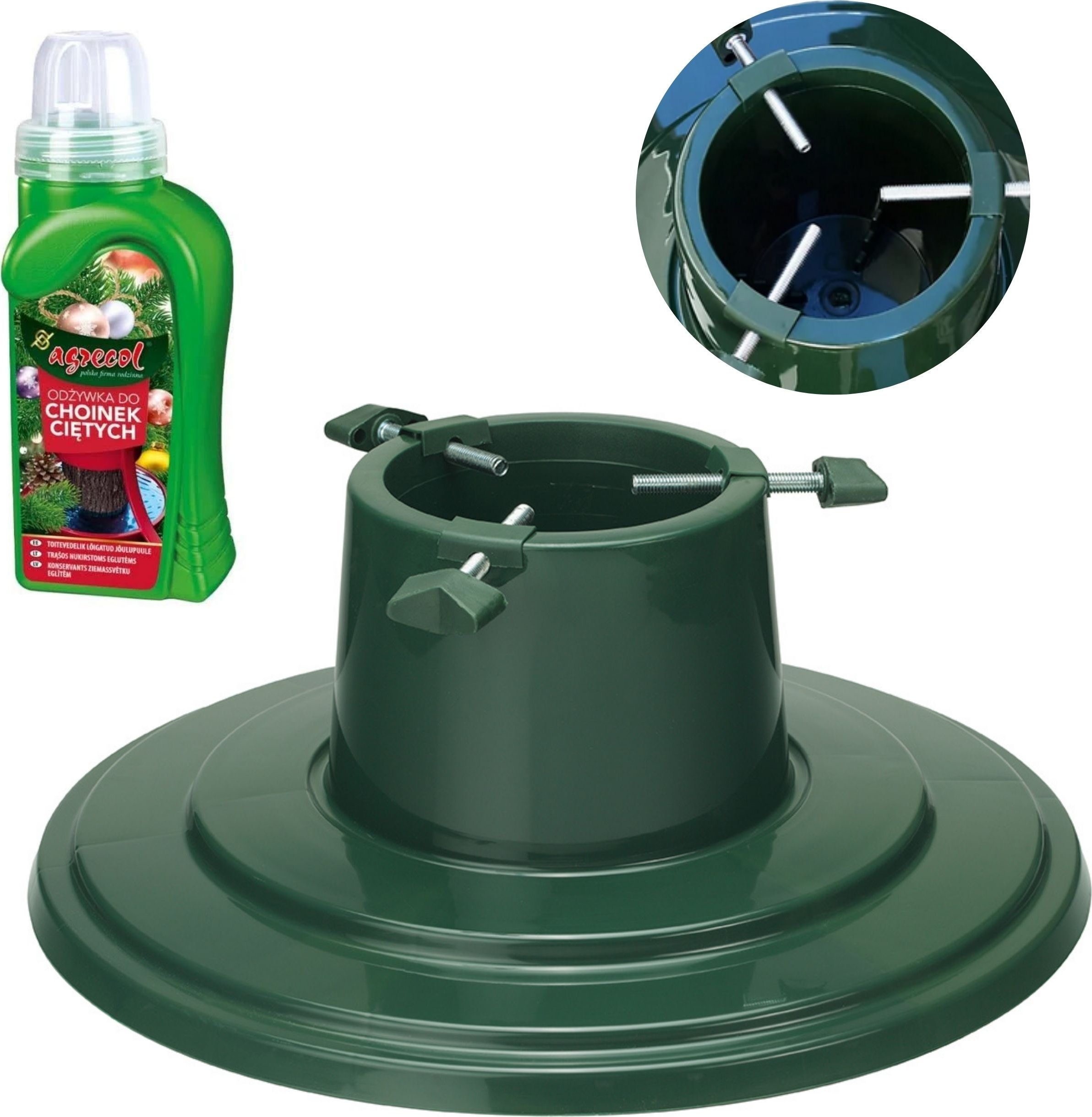Dikel Stojak choinkowy Orbit do 2m z odżywką do choinek ciętych Agrecol