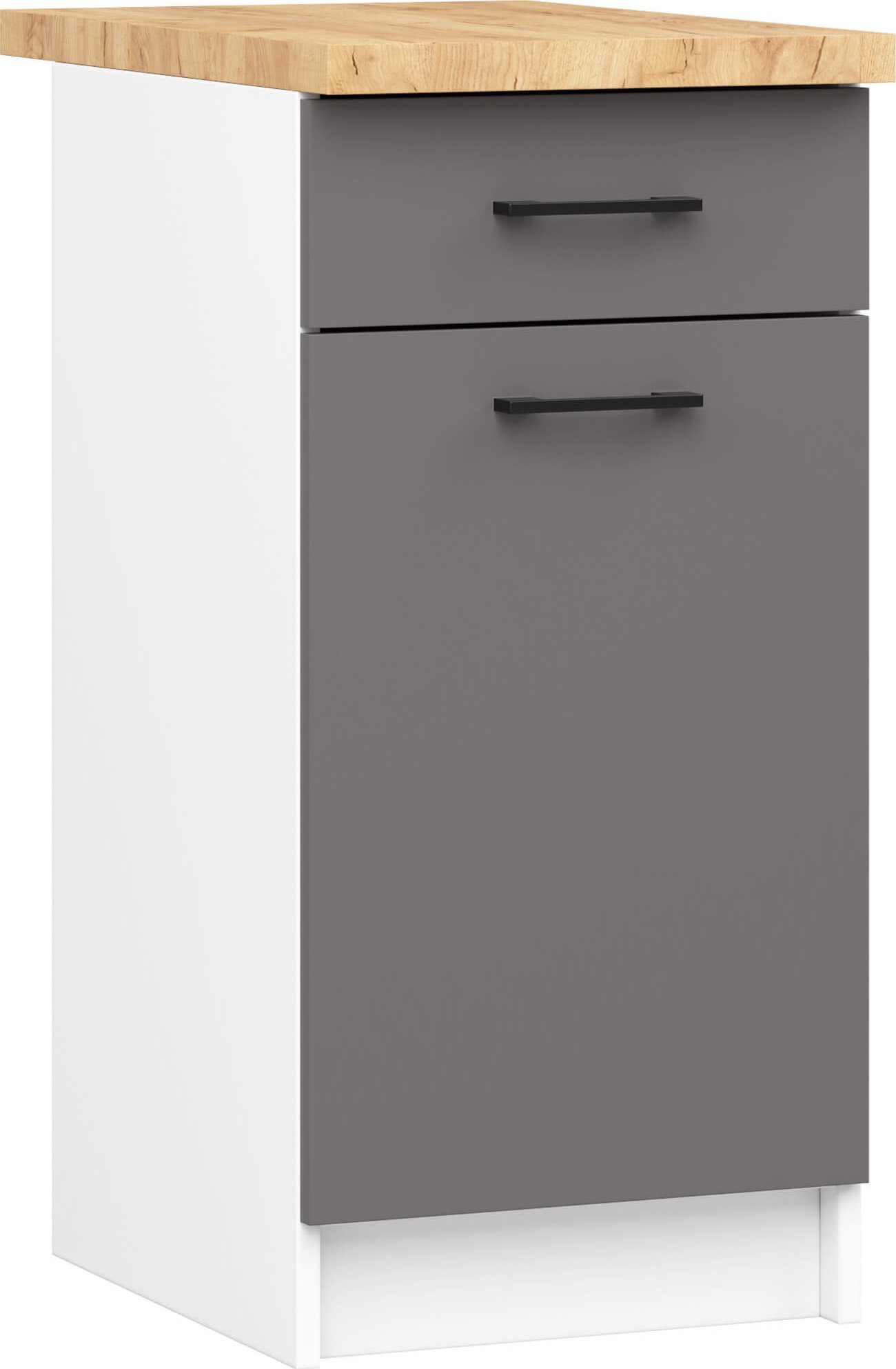 Fabryka Mebli Akord SZAFKA KUCHENNA OLIWIA S 40cm 1D 1S BIAŁA-GRAFIT SZARY