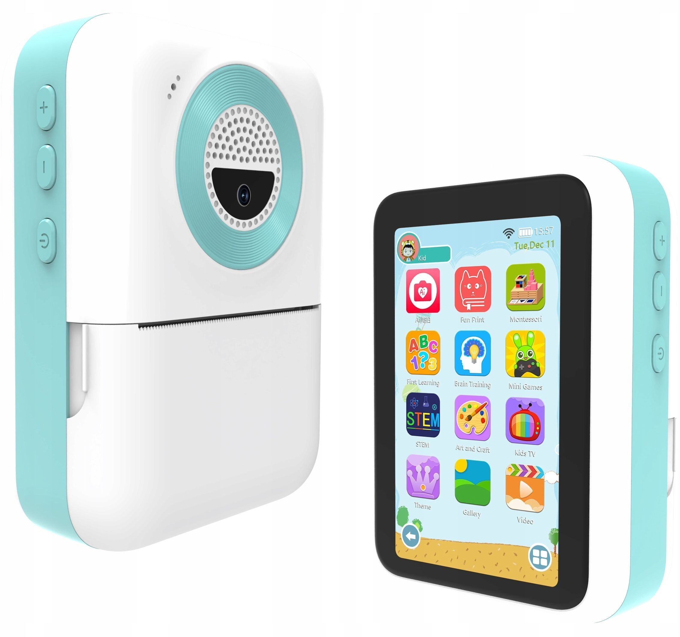 Xrec Mini Tablet Ai 4" Aparat Natychmiastowy Drukarka Kamera Dla Dzieci / Q1 / Niebieski