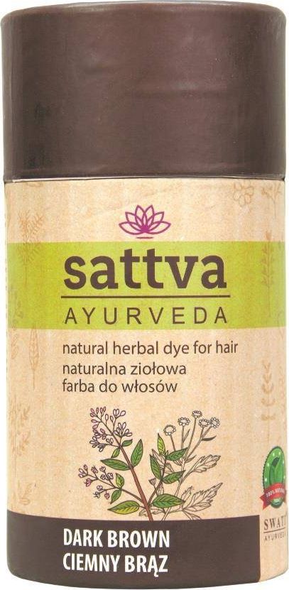 Sattva SATTVA_Ayurveda Natural Herbal Dye For Hair naturalna ziołowa farba do włosów Dark Brown 150g