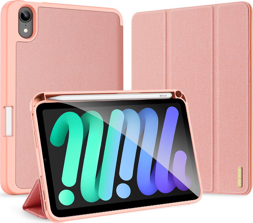 Etui na tablet Dux Ducis DUX DUCIS Domo składany pokrowiec etui na tablet z funkcją Smart Sleep podstawka iPad mini 2021 różowy
